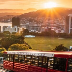 Wellington - Cable Car at sunset