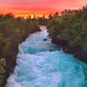 Taupo Huka Falls sunset