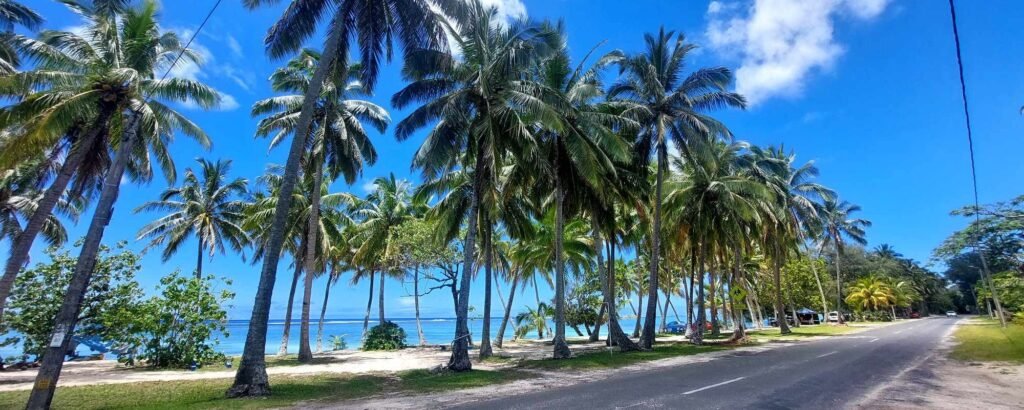 Rarotonga beach and road